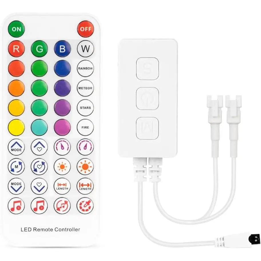 SP611E  Sync  Controller for APP/3Key Button/IR Remote Control Timer Mode with  Signal Output 600pixels/port Work WS2812B WS2811 for LED Pixel Strip(No Adapter or Light)