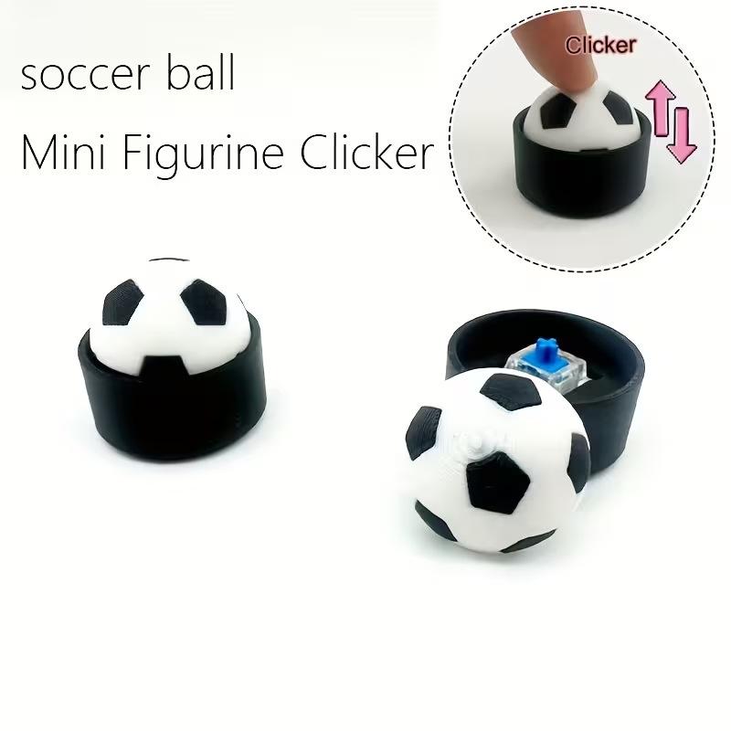3D Printed Ball Clicker Keychain Basketball Soccer Fidget Toy Bag Charm Stress Relief Pendant