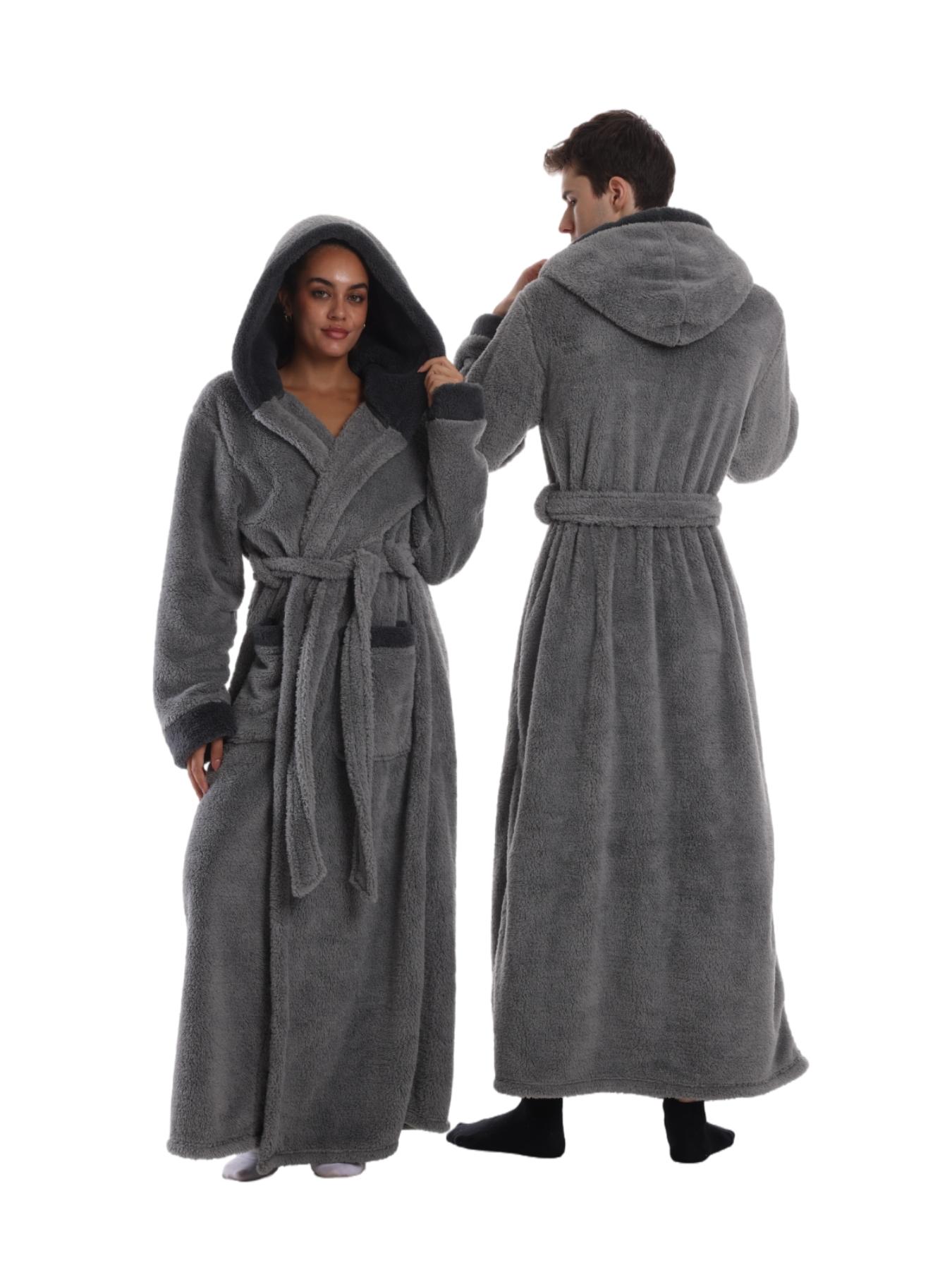 New Autumn Winter Lazy Blanket, Hooded Home Wear, Cute Animal Print, Long Sleeve Thickening Couple Bathrobe, Outdoor Cold Protection