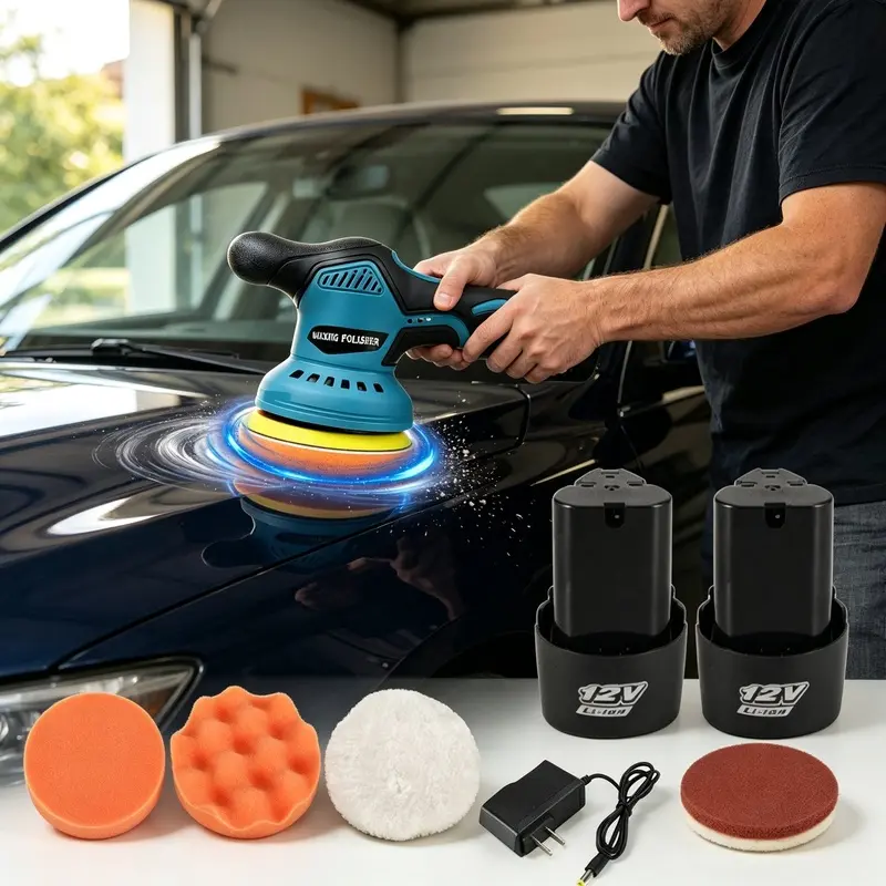 Cordless Polishing Detailing Tool Set, Adjustable Speed, Car Scratch Repair Polisher, Home Floor Polisher