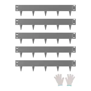 VEVOR Steel Landscape Edging, 5 Packs 39 x 4 in Rust-Resistant Metal Landscape Edging, Bendable Garden Edging Border, Heavy Duty Lawn Edging, Easy-to-Install, Flower Bed Yard Pathway Divider Dark Gray