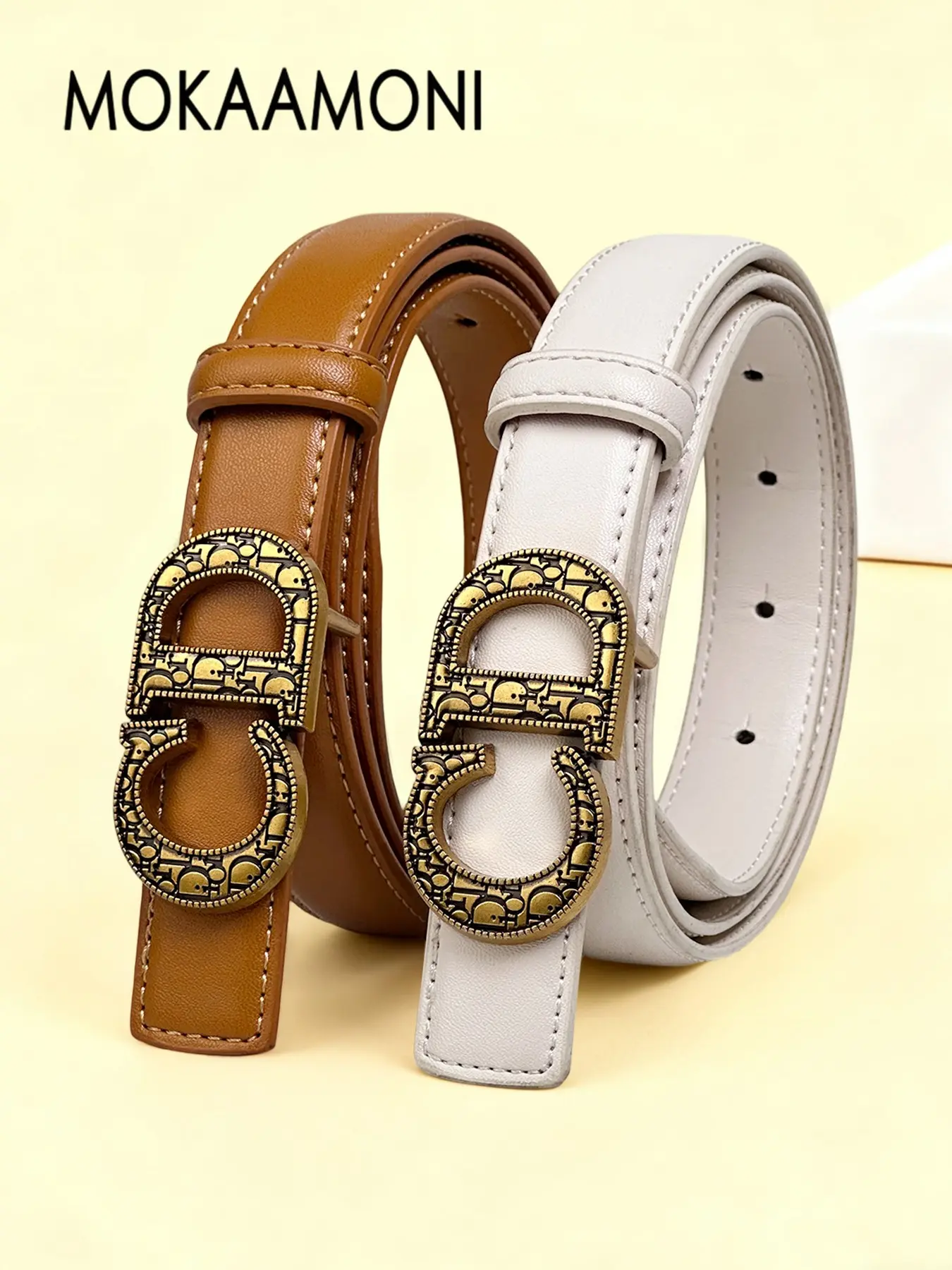 Women's Casual Letter Pattern Belt, All-Season Fashion Accessory, Versatile and Stylish, Perfect for Daily Wear