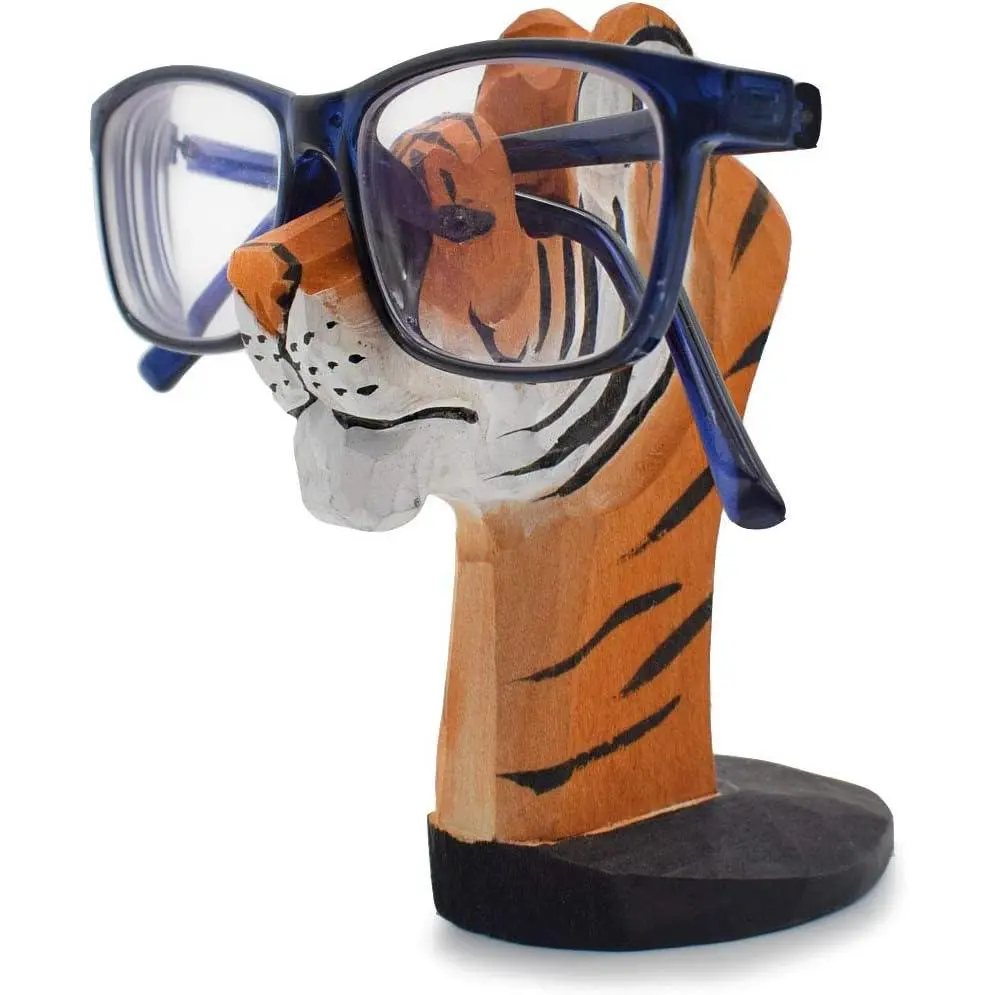Carving Eyeglasses Spectacle Holder Stand Sunglasses Display Rack  Office Desk Décor  (Tiger)