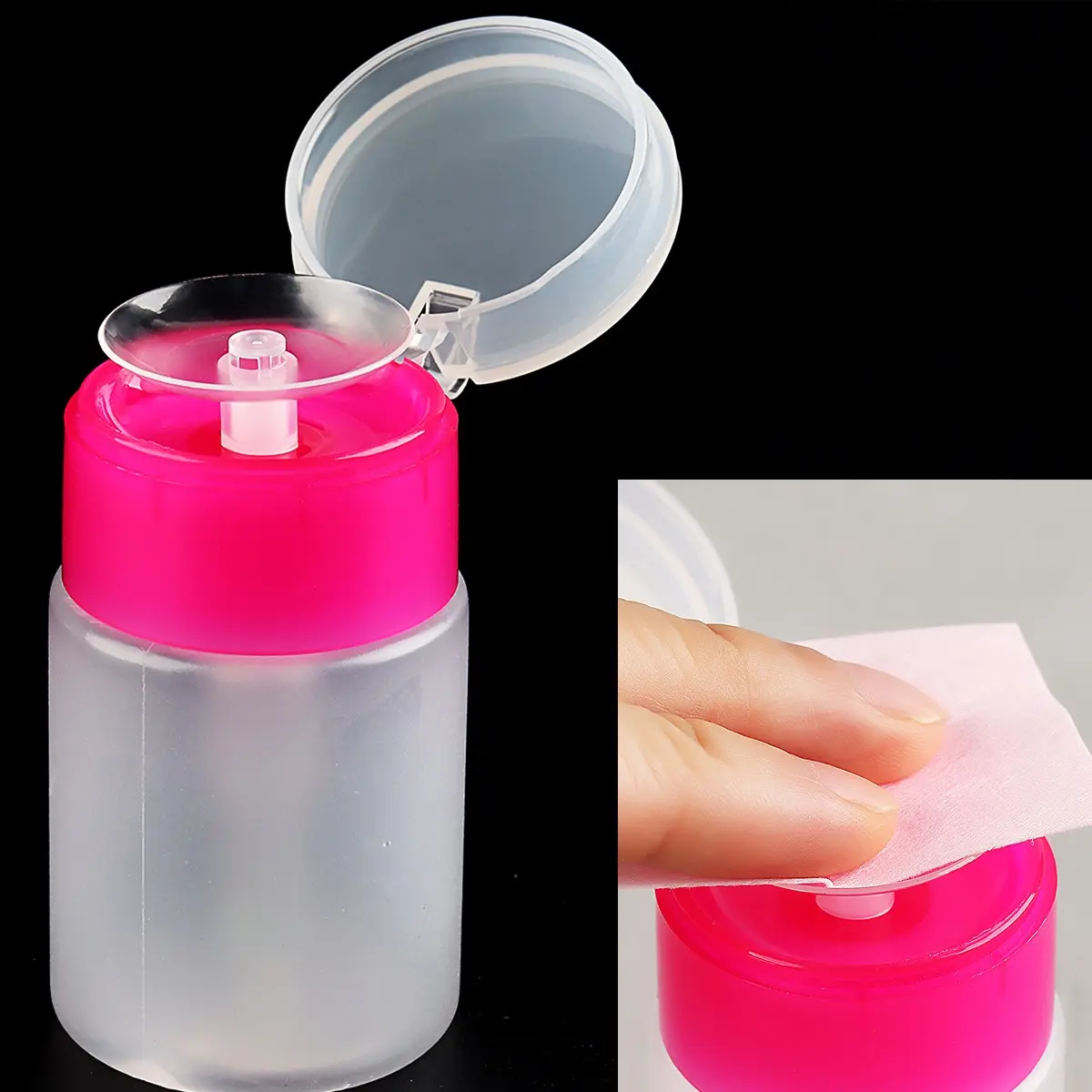 Nail Polish Pump Bottle, Lid Refillable Container, Suitable for Cleanser, Toner, Lip & Eye Remover, Portable Travel, Leak-Proof Design, Storage Container Dispenser