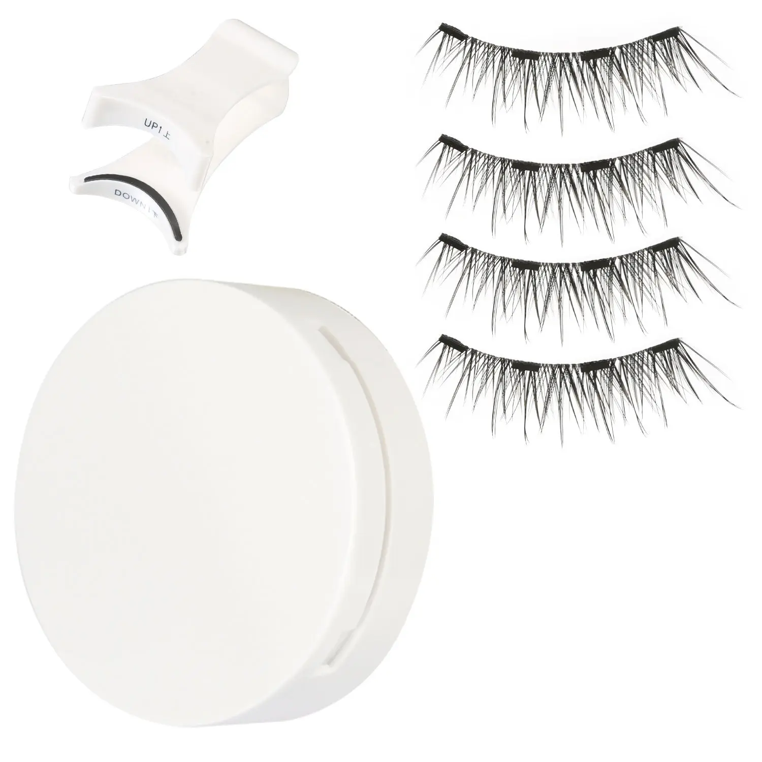 Self Adhering Magnetic Eyelashes  No Glue Reusable Lashes in a Sleek White All in One Case for Instant Daily Beauty