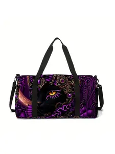 Tiger 2D Print Large Capacity Zipper Duffle Bag with Adjustable Crossbody Strap & Top Handle, Multifunctional Sports Travel Bag for Gym Training Short Trip Weekend Vacation, Ideal Gift