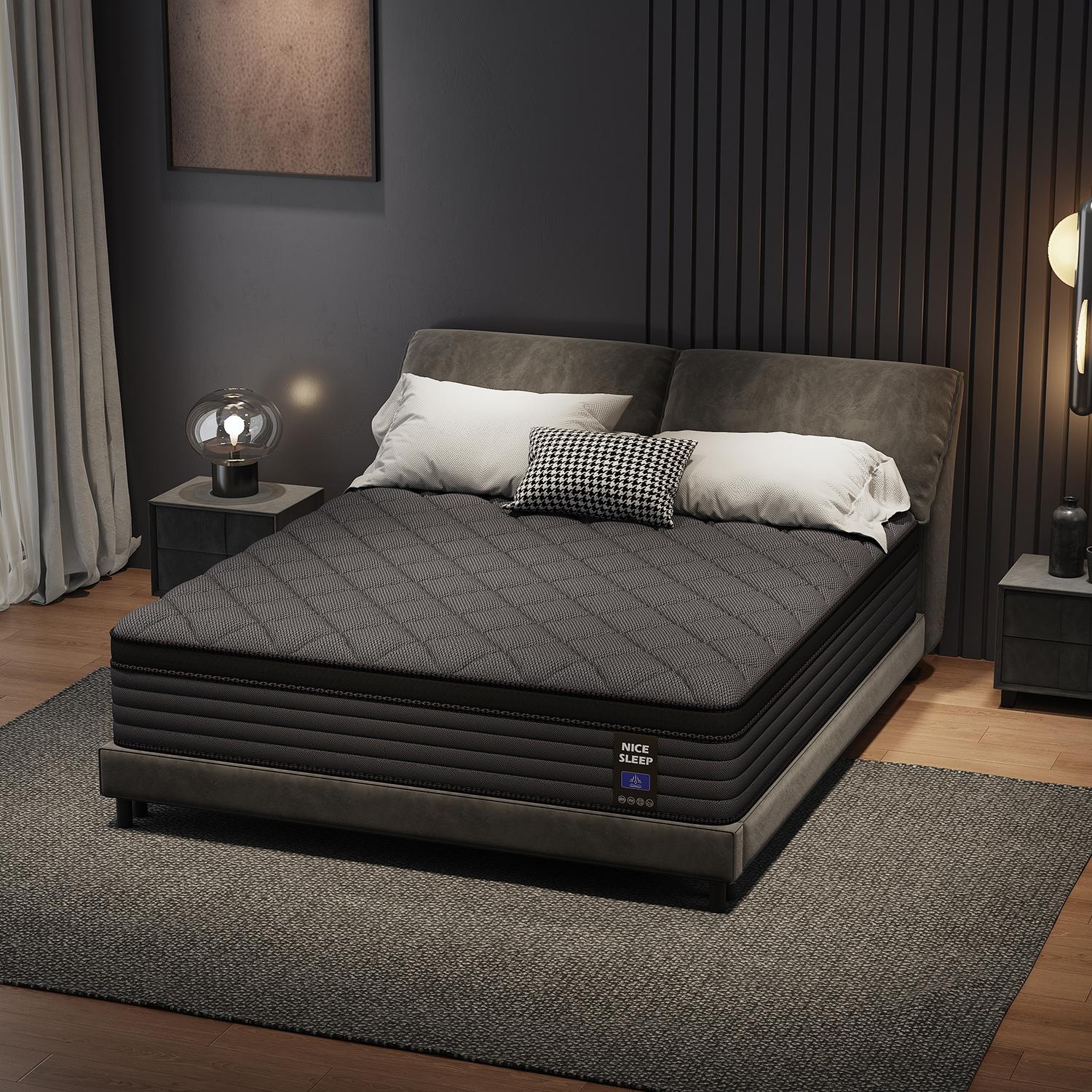 10/12/14 Inch Twin, Full, Queen, King Boxed Memory Foam and Spring Cooling hybrid Mattress Medium Firm, Lumbar Support Ergonomic, Breathable, Pressure Relief, MotionIsolation, queen size mattresses Furniture Gift for Children and Parents