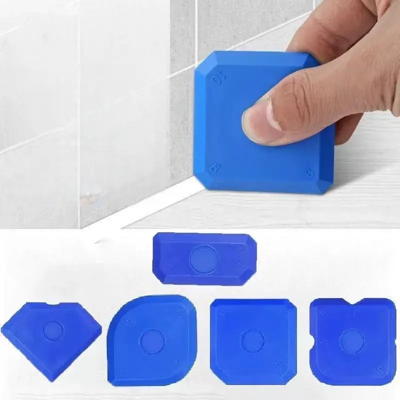 5-Piece Multi-Functional Grout Scraper, Strong Grout Remover, Smooth Silicone Seam Filler, Easy Clean Portable, Bathroom Tile Repair Tool
