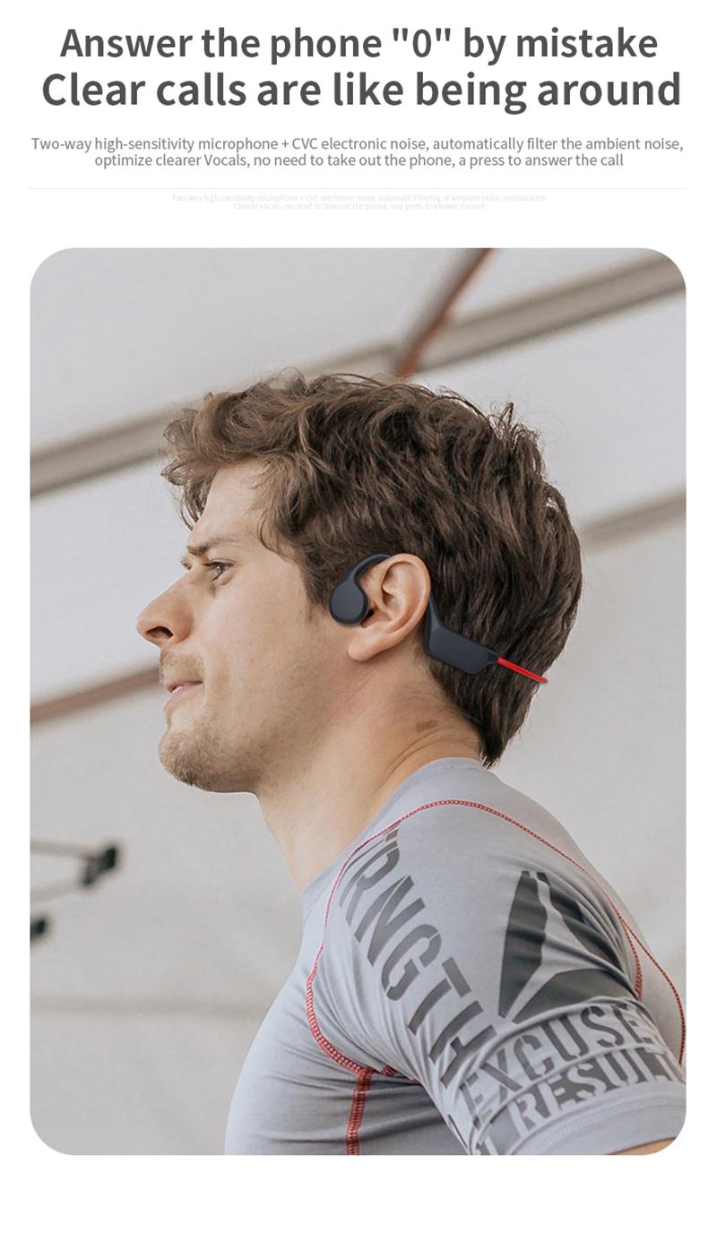 Bluetooth Bone Conduction Earphones IPX8 Waterproof MP3 Player Hifi Ear-hook Wireless Headphone With Mic Headset For Swimmin