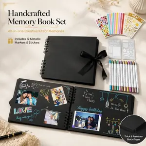 All-in-One DIY Memory Album Set, a one-stop choice for creating memory keepsakes. Great for capturing precious moments from weddings, travels, birthdays and other occasions.