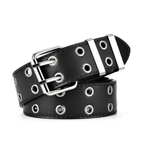 Punk Style Chain Decorated PU Leather Belt, Fashionable Waistband for Jeans Trousers, Trendy All-match & Exquisite Belt for Birthday Gift, Street Style Belt, Chain Belts, Casual Belt, Alt Belt, Cool Belts