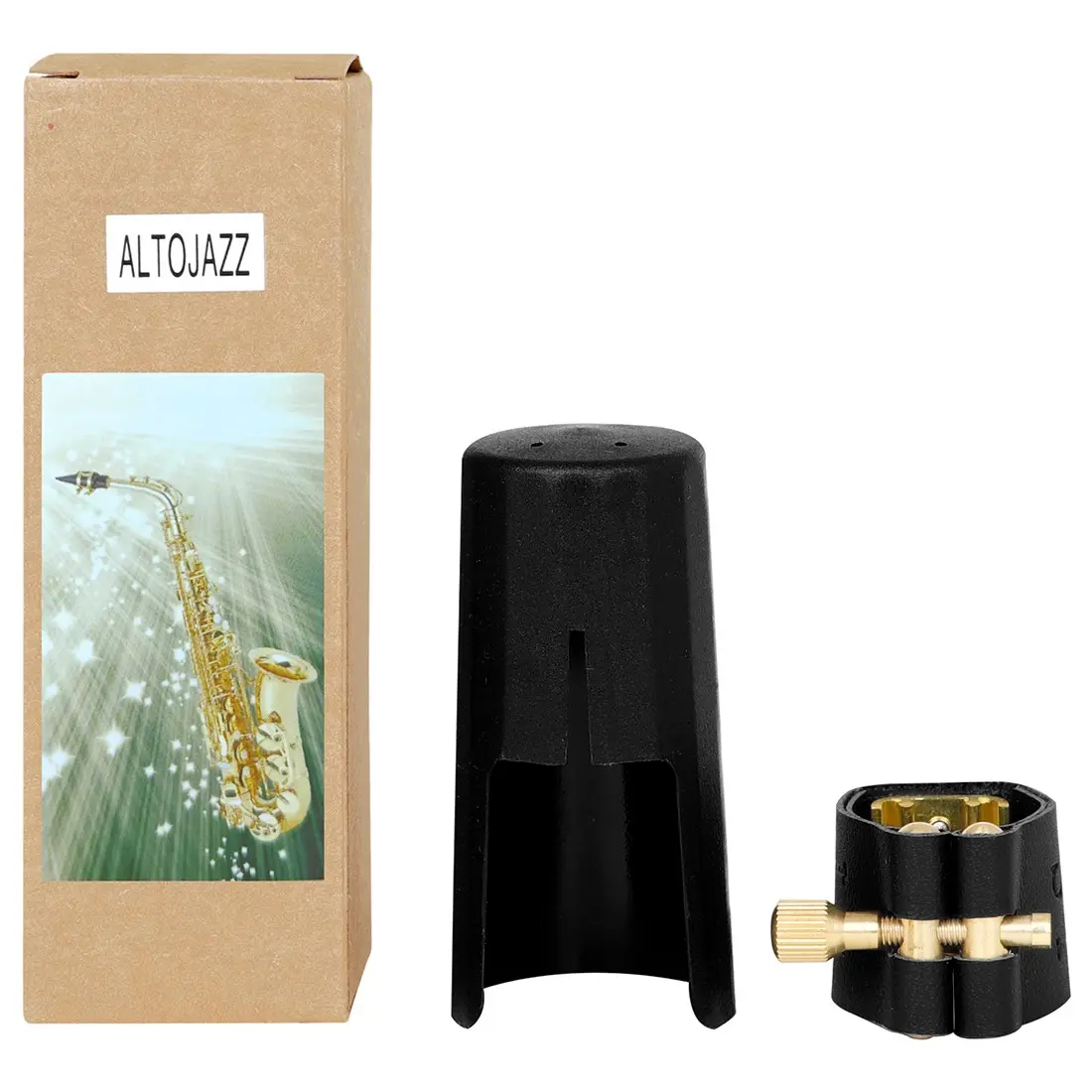Js11 Alto Saxophone Metal Clip-On Pick + Hat, Leather Paper Box Packaging, Music Accessories, Durable Design, Ease of Use, Perfect Gift