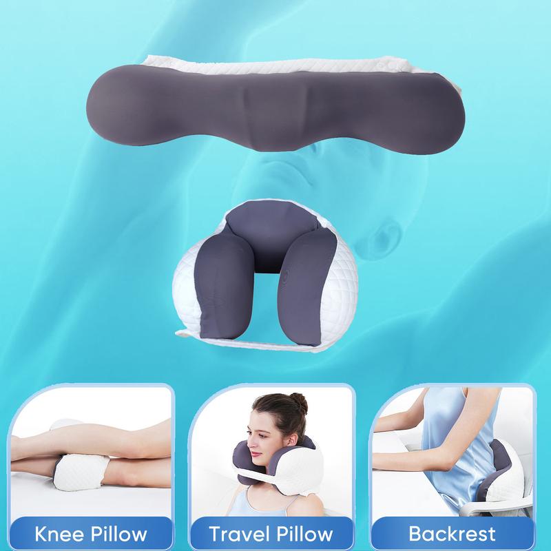 Multifunctional Lumbar Support Pillow Lower Back Pillow for Sleeping - Memory Foam Lumbar Pillow - Wedge Pillow for Side, Supine, Prone Sleepers - With Adjustable Buttons For Car, Sofa, Bed Sleepers