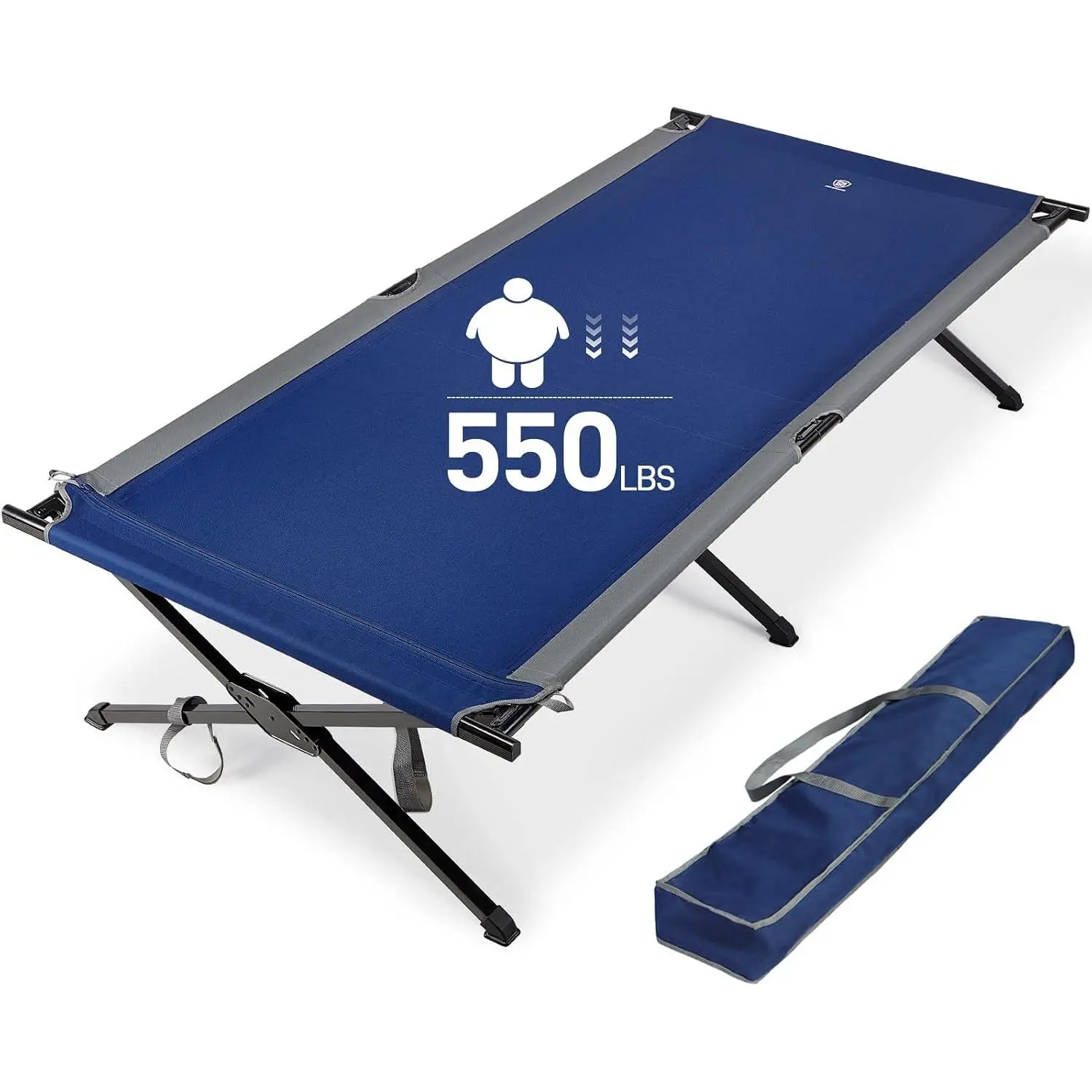 Extra Wide Camping  for Adults  XXL Sleeping Cots Folding  Bed with Carry Bag, 84.3" L x 41.9" W, Support to 550 lbs