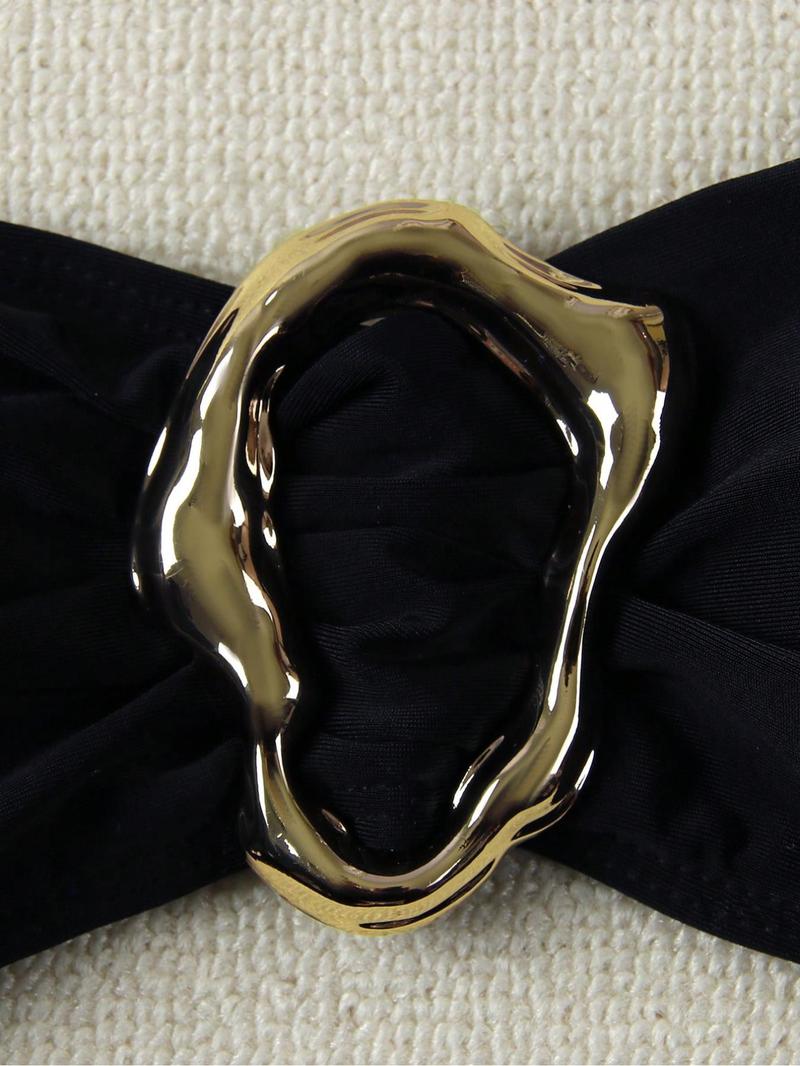 Two-piece Set Women's Bikini Set, Casual Fashion Chic Swim Top & Swim Bottom Swimsuit Set, Ladies Swimwear for Beach Holiday Vacation