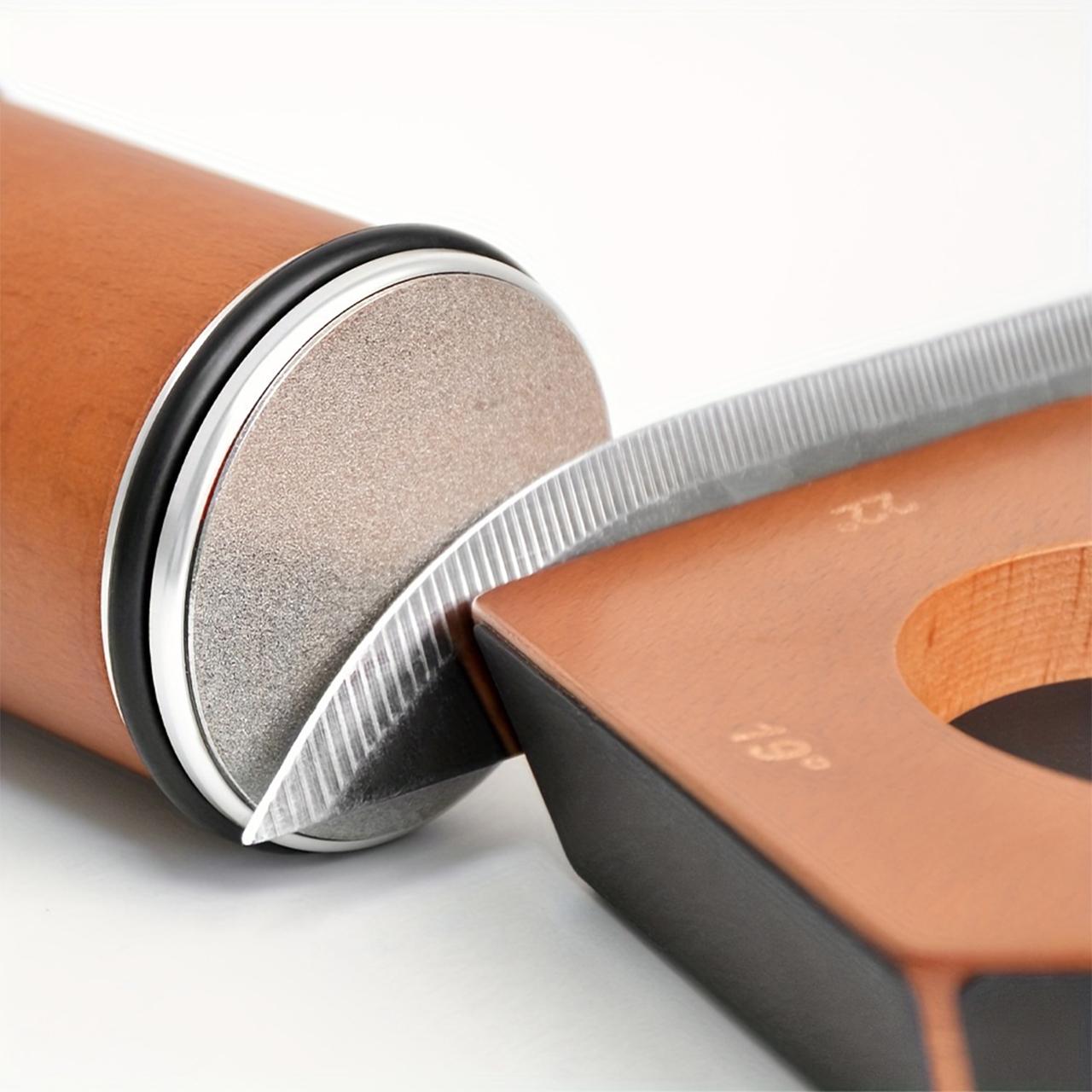 Magnetic Knife Sharpener Set, 1 Set 5 Sides Wooden Handle Knife Sharpener, Manual Knife Sharpening Tool for Kitchen