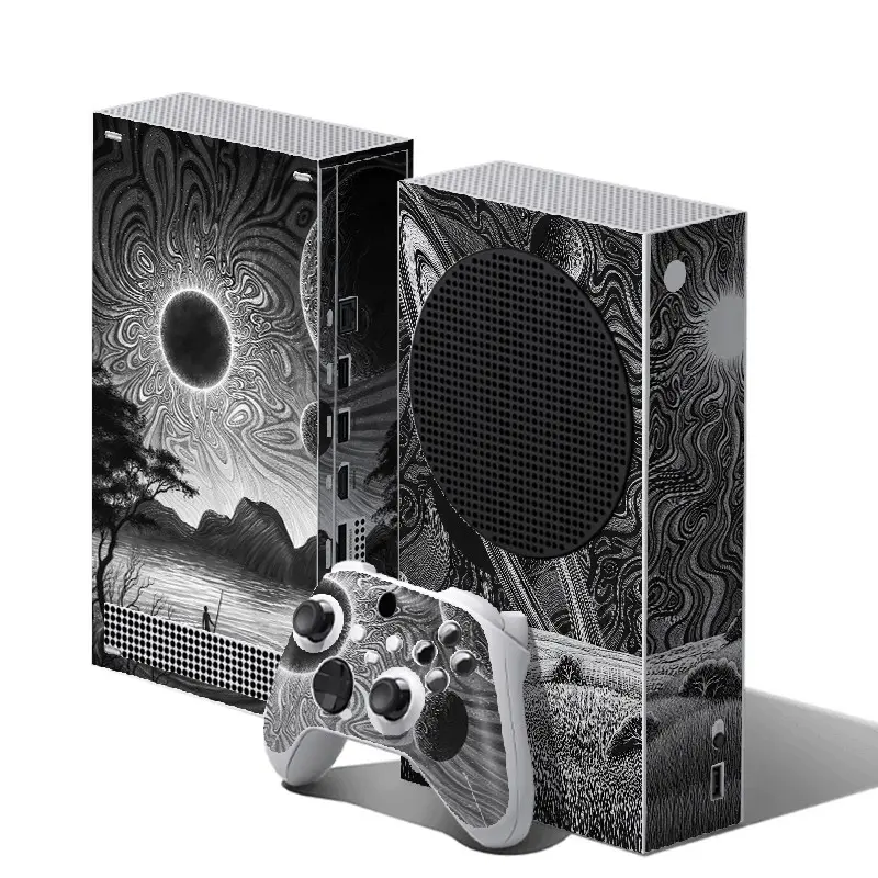Vinyl Skin Sticker for Xbox Series S Console & Controller, Waterproof Scratch Resistant Durable, Removable No Residue Black White Art Landscape Cover