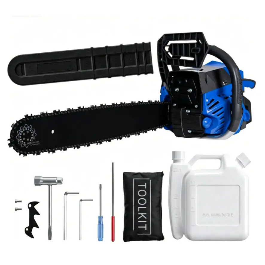 58CC Gas Chainsaw, 20 Inch Gas Powered Chain Saw with 2-Stroke Engine, 3-Second Quick Start, Quick Start and Anti-Vibration System for Heavy-Duty Logging, Firewood and Woodworking