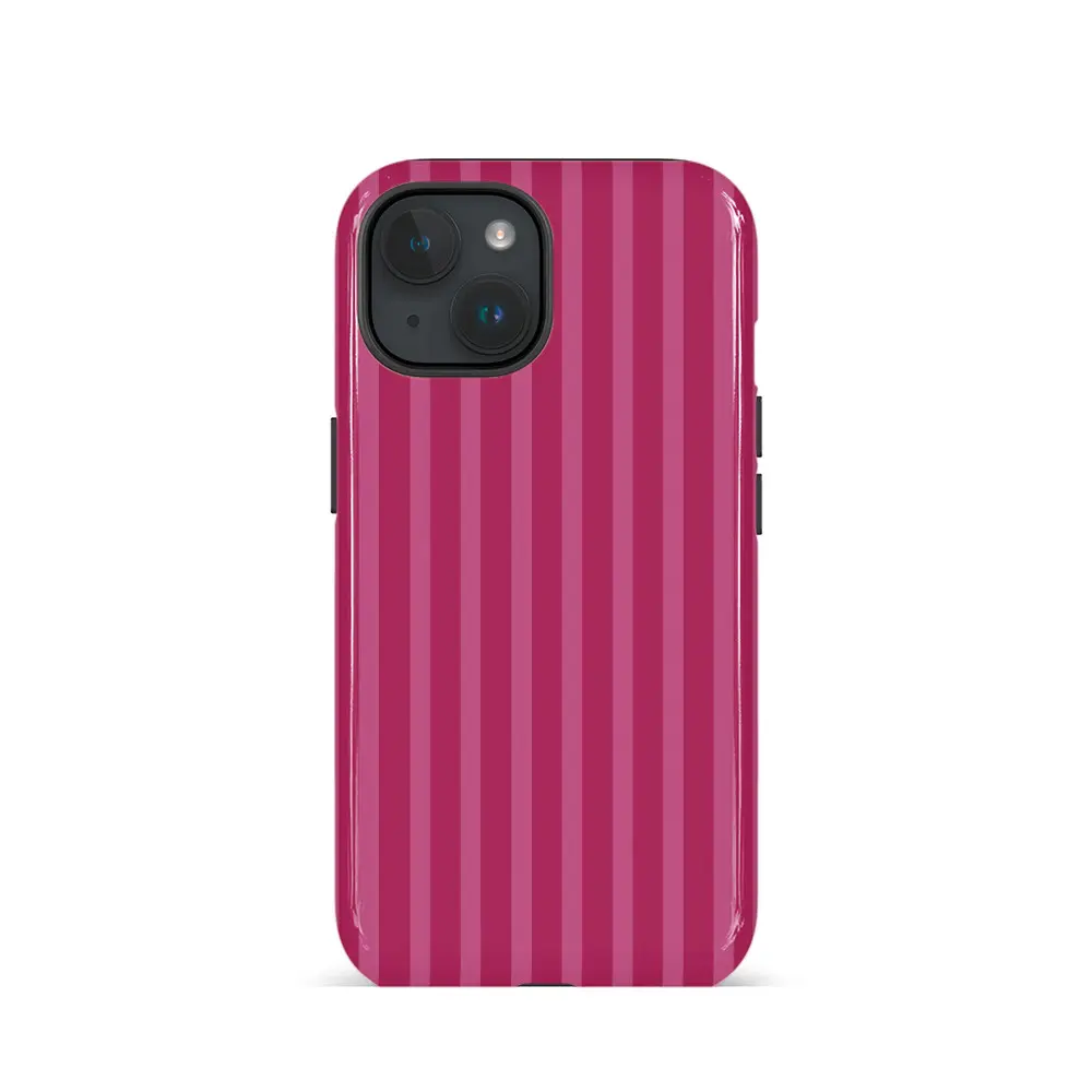 Fashionable spicy Barbie vibrant magenta stripes Phone Case for use with iphone 17 air 16 pro max 15 plus 14 pro 13/12/11 hard shell design phone cases for iphone X/XS XSMAX XR 7/8 PLUS Glossy 2-in-1 phone case for girlies aesthetic holographic phone case