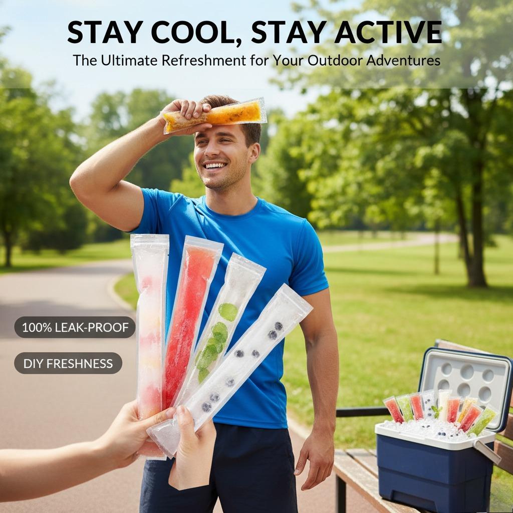 Water injection crushed popsicle disposable pe thickened ice pack mold food grade ice cream popsicle self-sealing bag