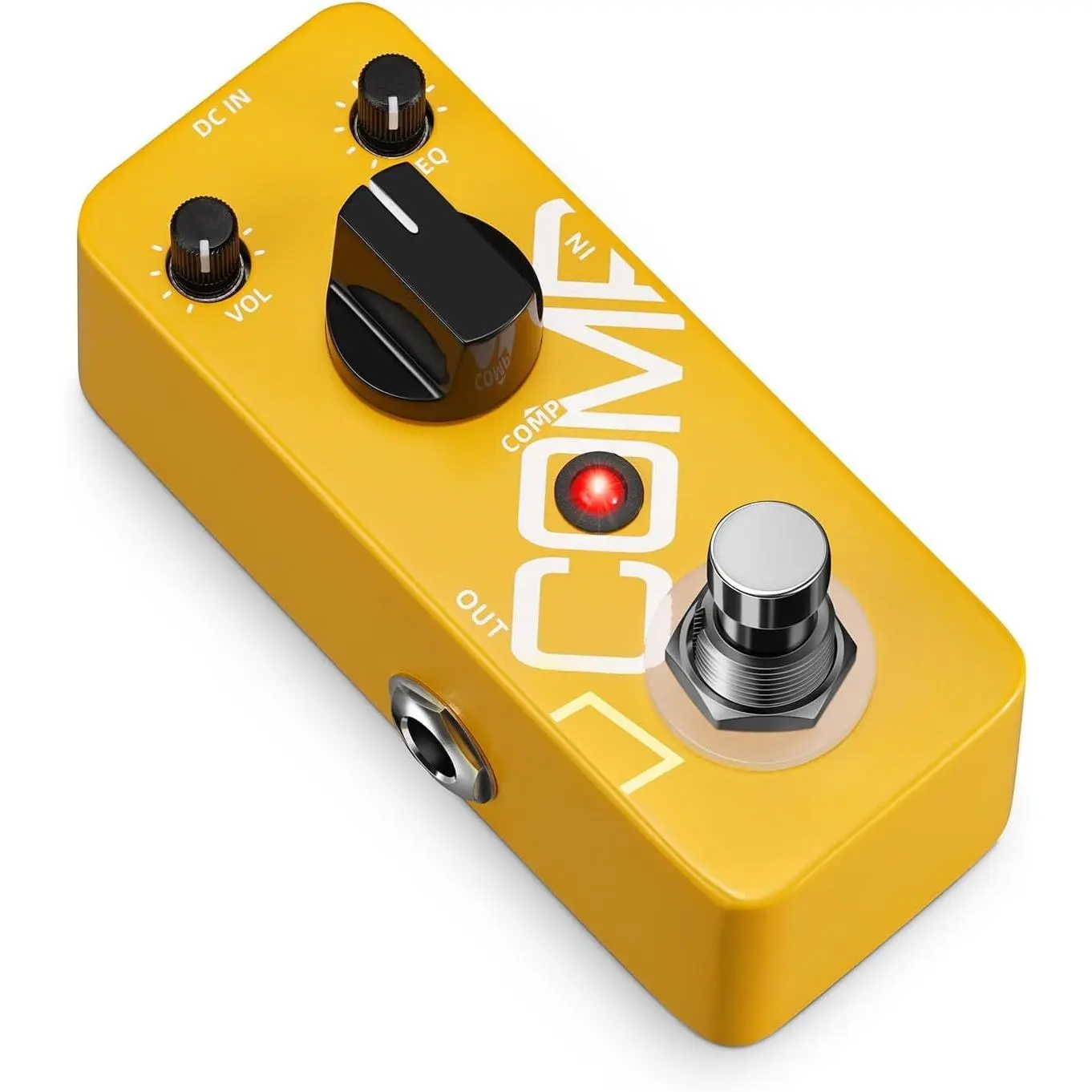 Compressor Pedal, Yellow Comp Guitar Pedal, Mini Portable Compression with True Bypass 9V, EQ and Volume Adjustable, Classic Compressor Analog Effect Pedals for Electric Guitar Bass