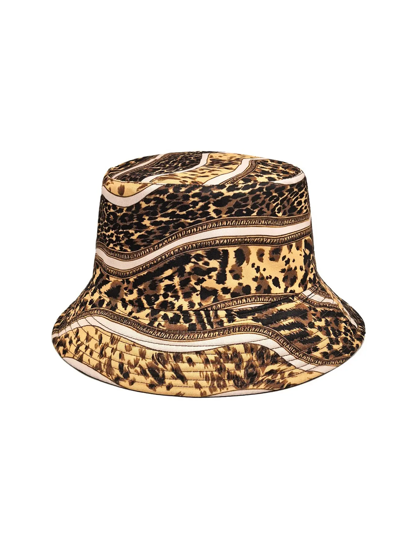 Neutral Style Cartoon Print Fisherman Hat, Tropical Bohemian Sun Hat, Ideal for Beach Vacations, Lightweight Breathable, Durable & Versatile