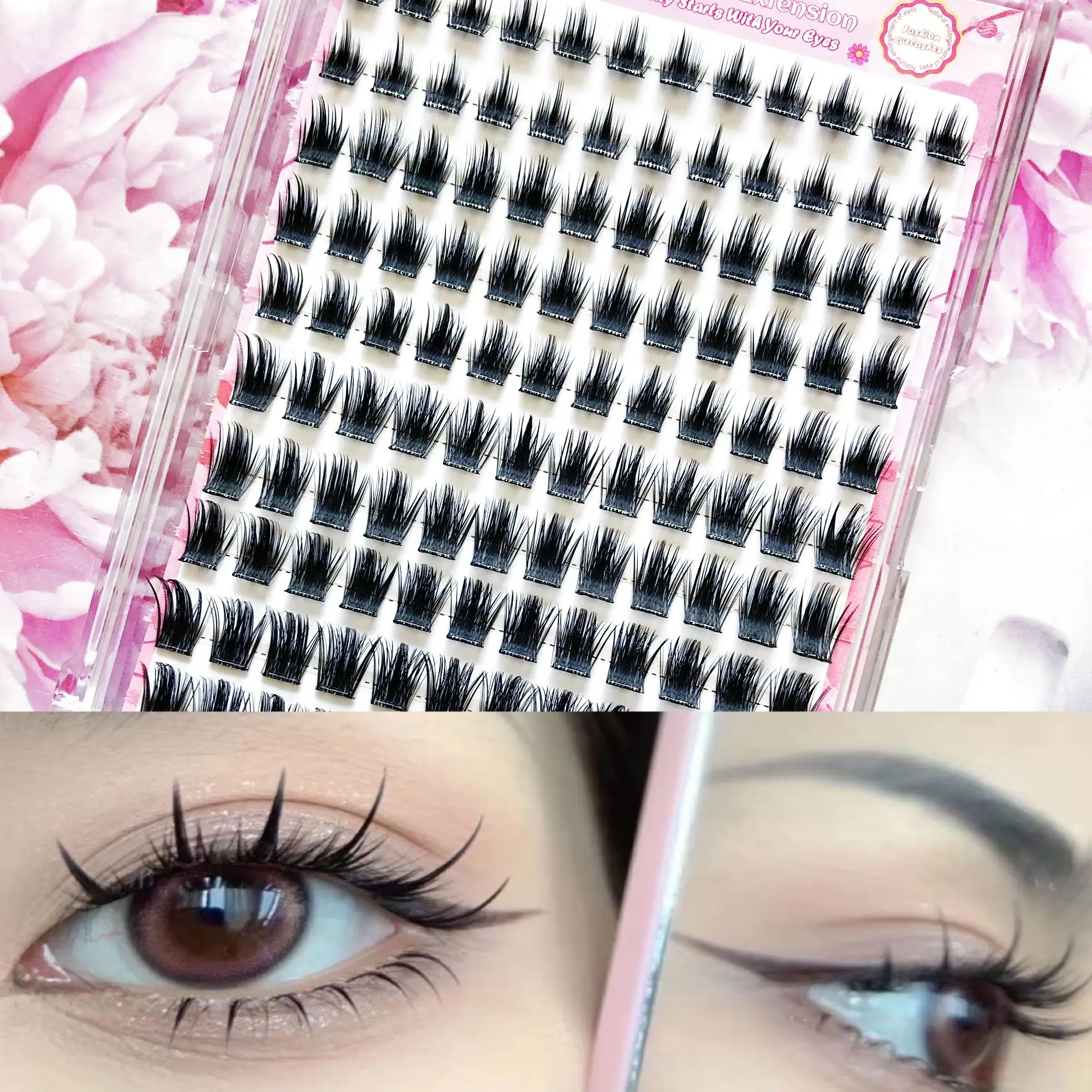 Directly Adhesive False Eyelashes, 120pcs Cat Eye Style, Soft and Fine, Suitable for Light Makeup and Daily Commute, Self-Adhesive False Lashes