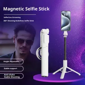 Triangle magnetic selfie stick tripod mobile phone photo 360 degree rotation Bluetooth integrated frame cross-border