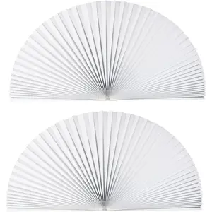 2 PCS Arch Window Light Filtering Pleated Shade Blinds for semi-Circle Arch Window 60%-70% Shade Easy to Cut and Install 72" x 36" White