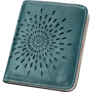 Womens Wallet, Slim Small Wallet for Women RFID Wallet Women Sunflower Leather ID Credit Card Holder whit Zipper Coin Pocket Bifold Compact WalletGift.