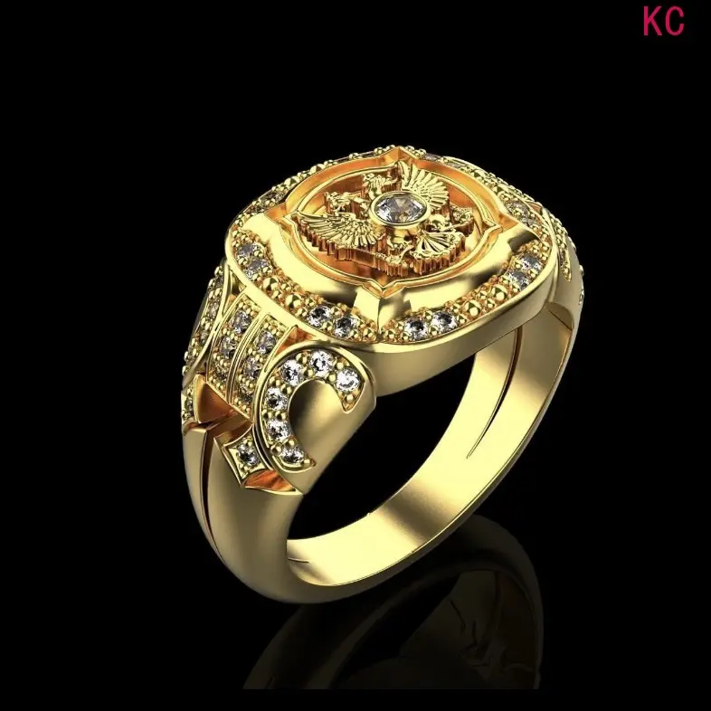 Handmade Alloy Eagle Shaped Ring, Trendy Animal Style Finger Jewelry For Men Daily Styling