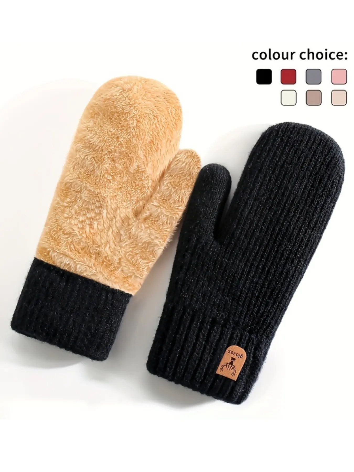 1 pair of winter double-layer velvet thickened warm and cozy gloves with knitted vertical stripes, outdoor leisure warm gloves for outdoor outings, cold weather warm and fashionable gloves - suitable for daily use, party use, holiday gifts, Halloween