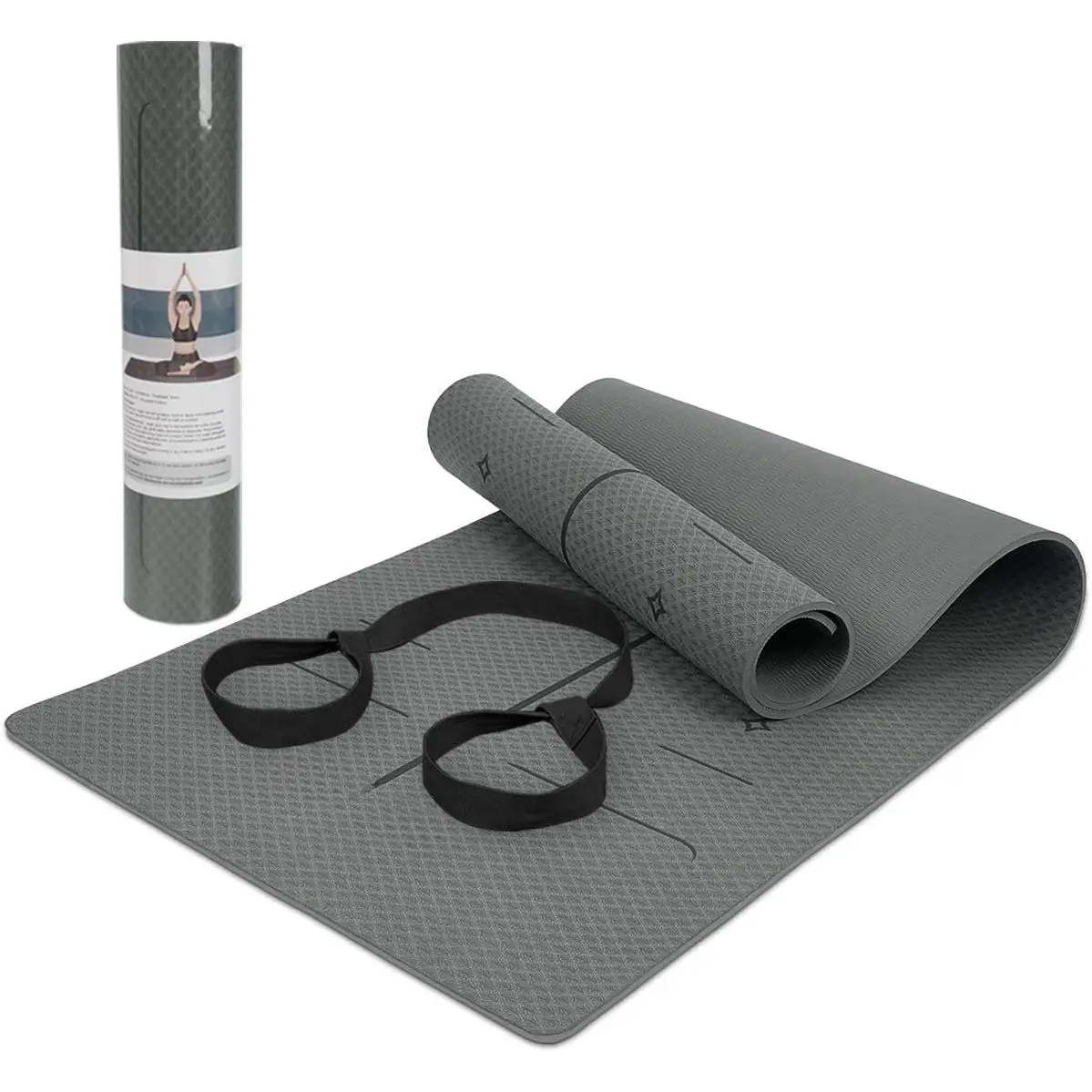 Yoga Mat 72" x 26" - Non Slip Exercise Mat 8mm Thick  with Carrying Strap for Yoga, Pilates,  Workouts & Floor Fitness