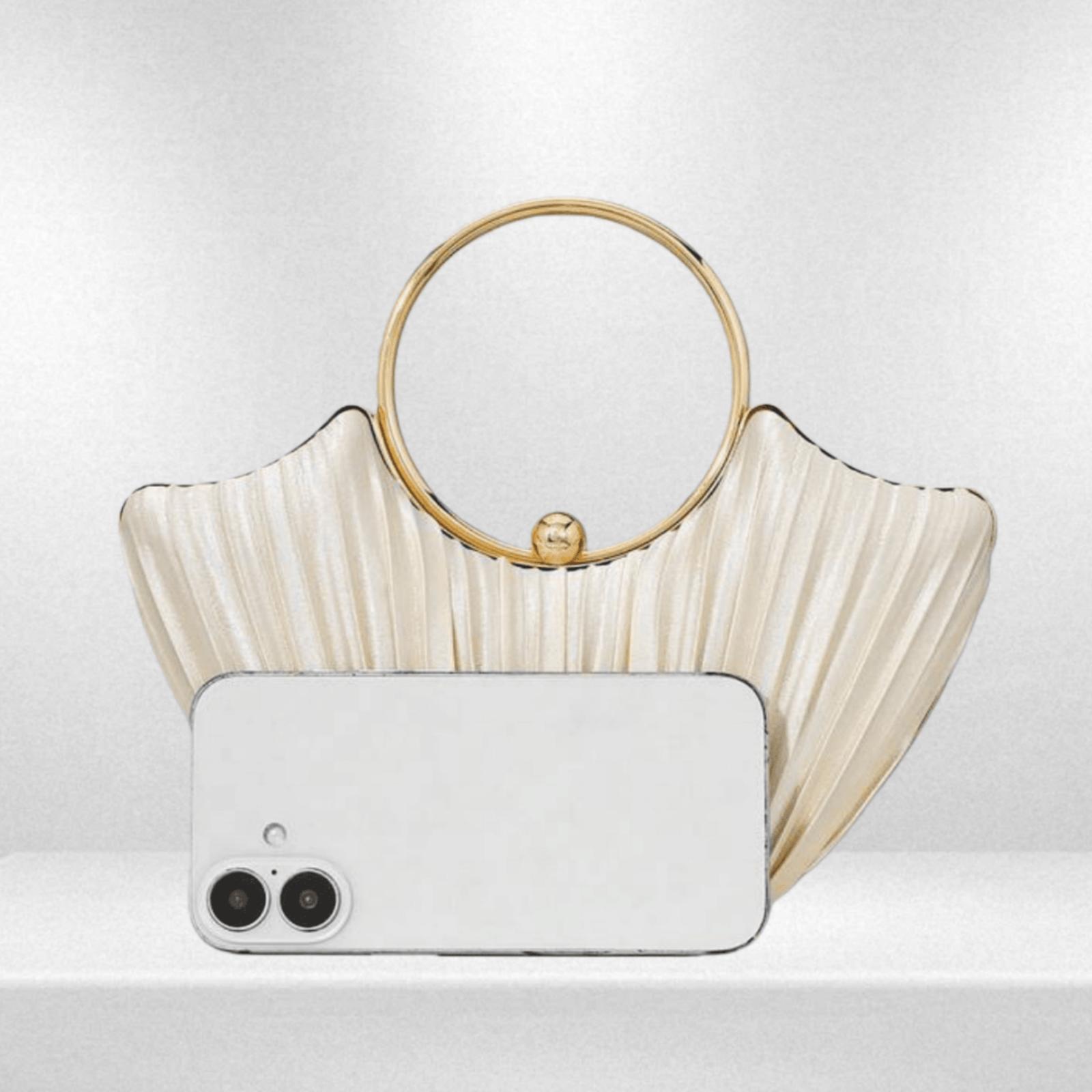 Women's Metallic Luxury Evening Clutch Bag, Elegant Leather Party Handbag with Chain, Glitter Formal Clutch Purse Crossbody Bag for Gown, Ball, Wedding, Bridesmaid, Birthday Dress Accessory , New Year