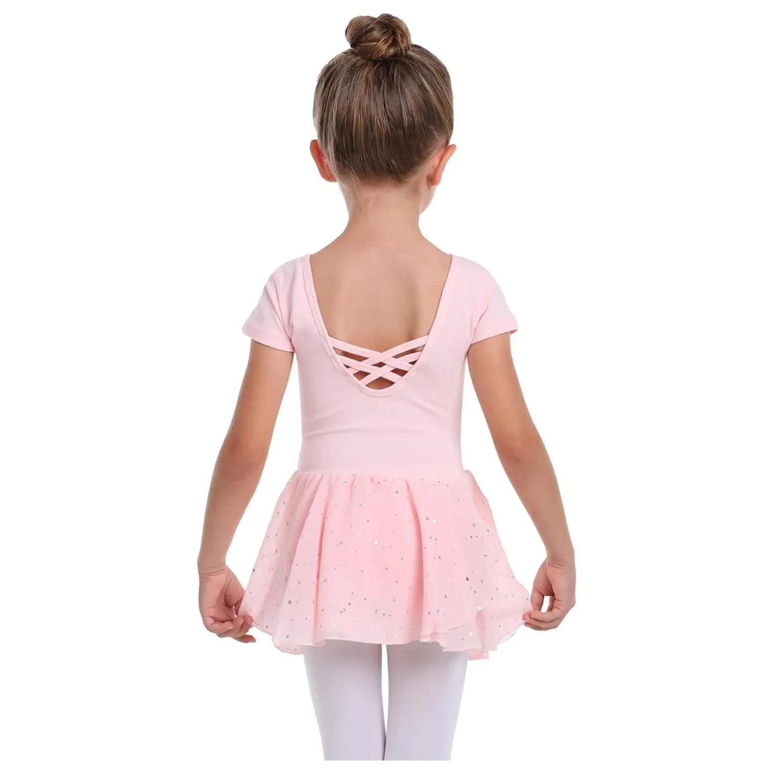 Toddler Girls Long Sleeve Ballet Leotards Dance Dresses Tutu Outfit Ballerina with Glitter SkirtGift