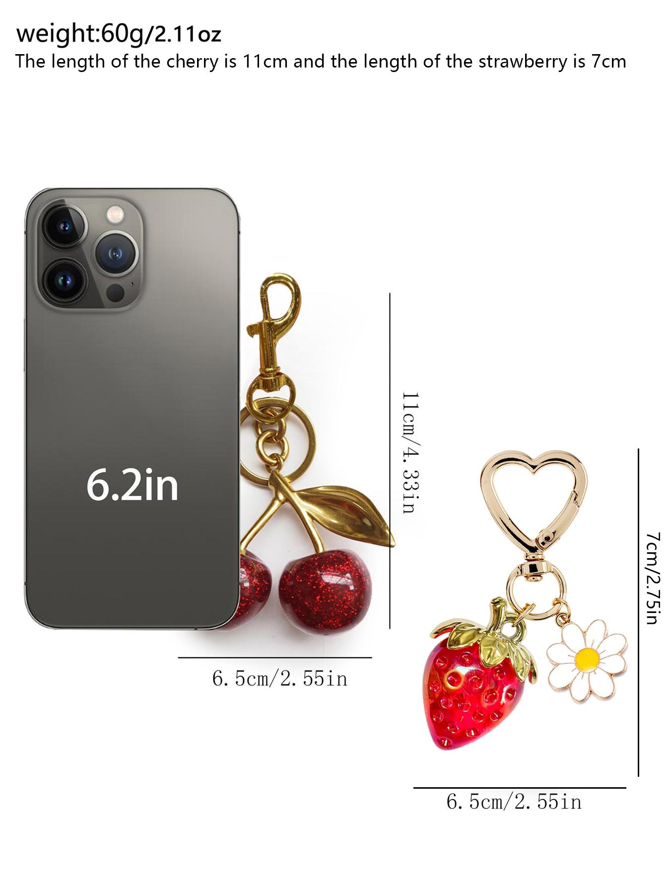 Cherry Keychain Bag Charm, Stylish Pendant for Women's Bags & Backpacks, Ideal Valentine's Day & Christmas Gift for Friends