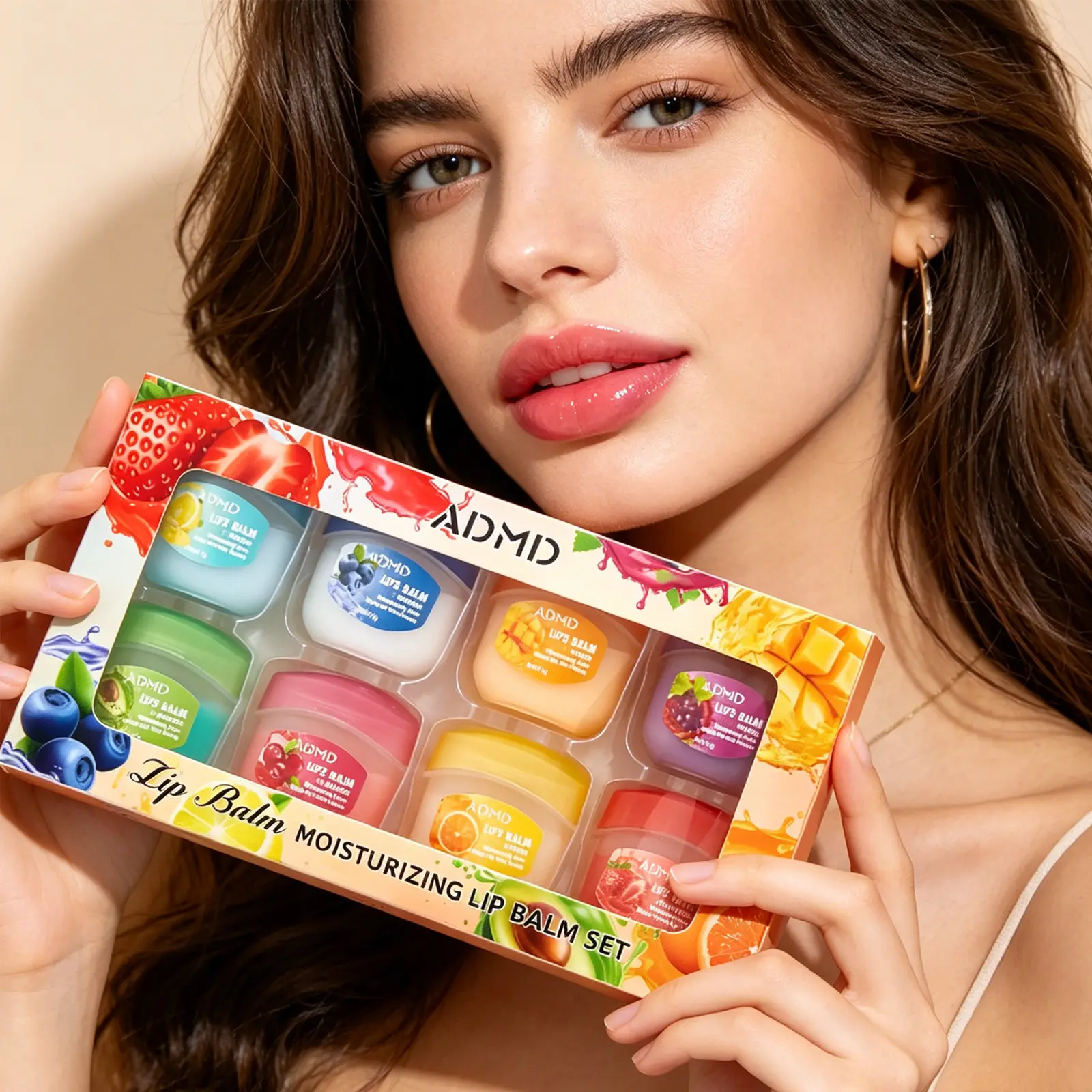 Moisturizing Lip Balm Set, Relieves Dry Lips, Fruit Flavored Lip Balm, Beeswax Night Lip Balm, Colorless Hydrate Formula, Daily Lip Care Set, Hydrates Dry Skin, Portable Gift Set for Party Wedding