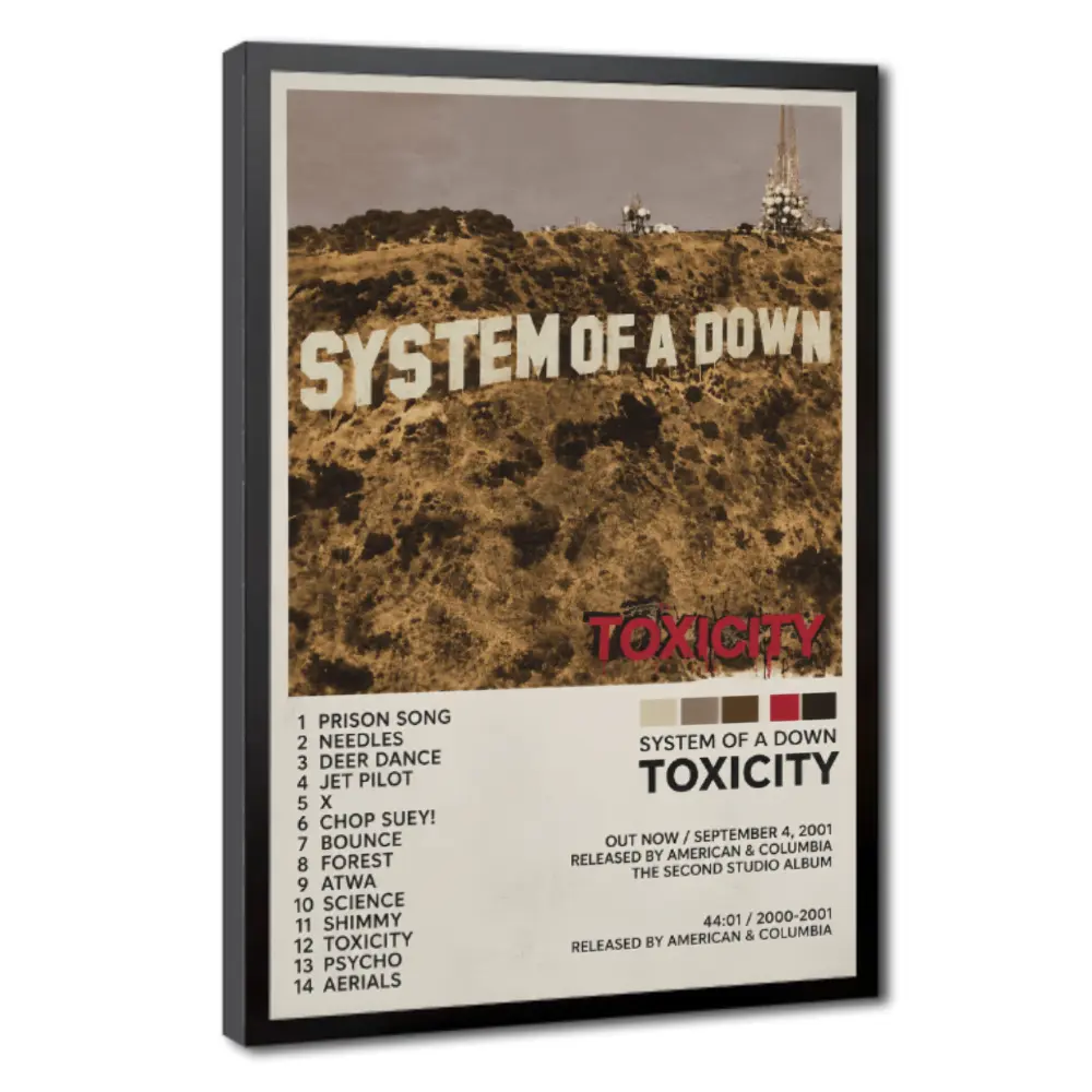 System of A Down Toxicity Album Cover Poster for Bedroom Aesthetic Art Wall Decor, Room Decoration Creative Wall Art, Rock Music Poster, Metal Band Wall Art, Vintage Album Artwork, Music Lover Gift, Alternative Room Decor modern family typography
