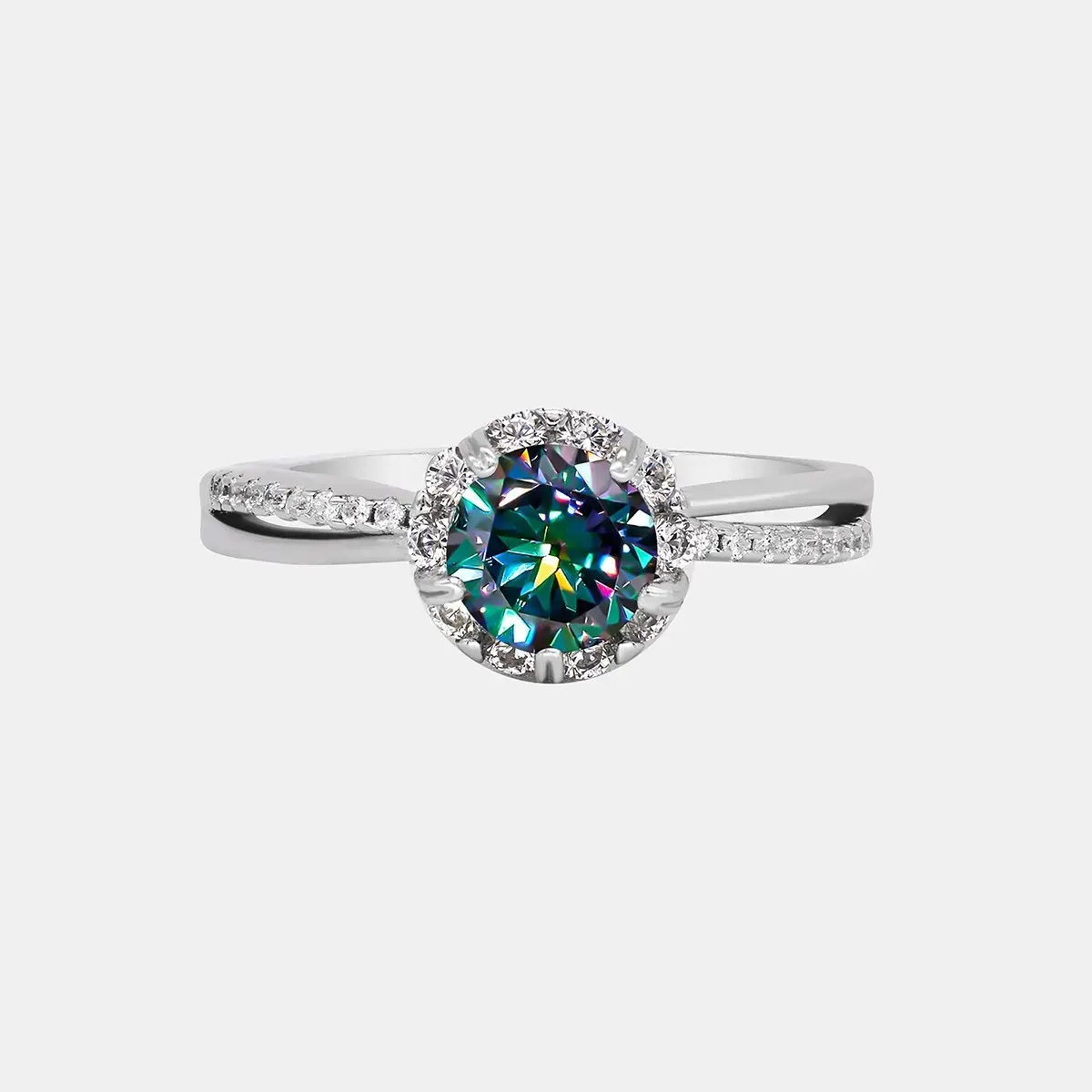 【#215】Valentine's Flash 925 Sterling Silver COLORED Synthetic Moissanite RING