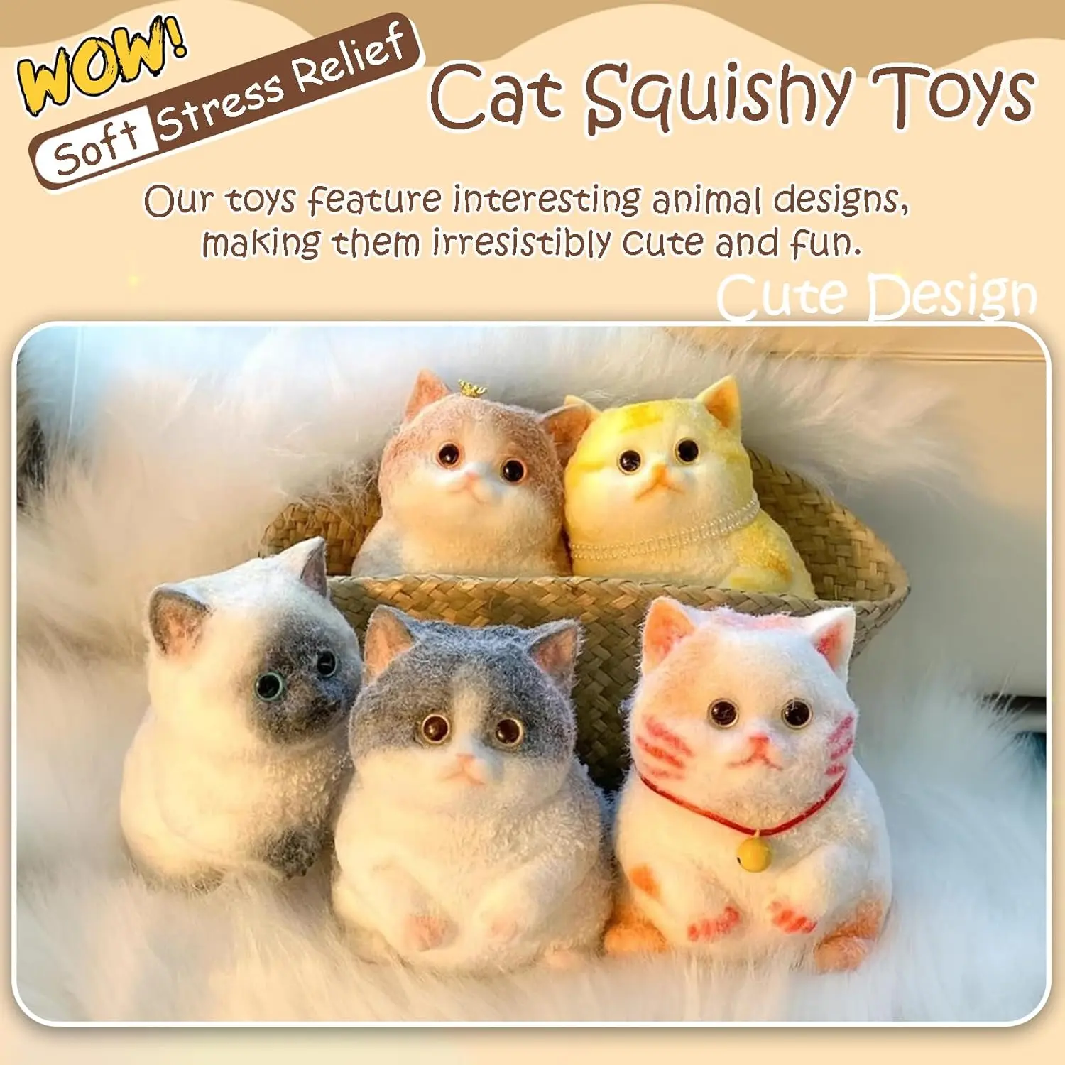 Jumbo Taba Squishy Siamese Cat - Handmade Oversized DIY-Friendly Stress Relief Fidget Toy, Super Soft Kitten Squeeze Decor Gift for Adults & Kids (Relaxation & Fun Use), Fidget Toys