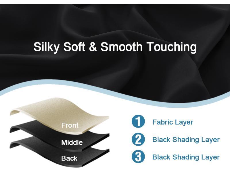 H.VERSAILTEX 2 Panels 100% Blackout Curtain for Bedroom Thermal Insulated Full Blackout Curtains for Living Room Energy Efficiency Window Draperies with Black Liners