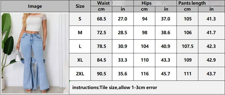 Fashion Women's Jeans High Waist Stretch Bow Trimmed Flared Jeans