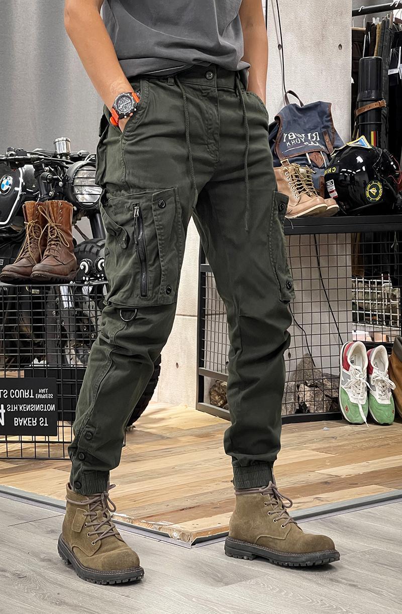 Spring and Autumn American workwear pants for men, straight leg functional outdoor tactical casual pants for men, leg tied pants for men Spring and Autumn American workwear pants for men, straight leg functional outdoor tactical casual pants for men, leg tied pants for men