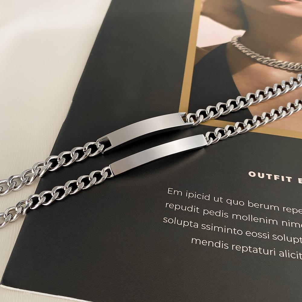 City Fashion 2pcs His and Hers Couple Bracelets Set,Adjustable,Forever & Always Love Matching Bracelet Link Jewelry Set,Valentine's Day,Couple Version