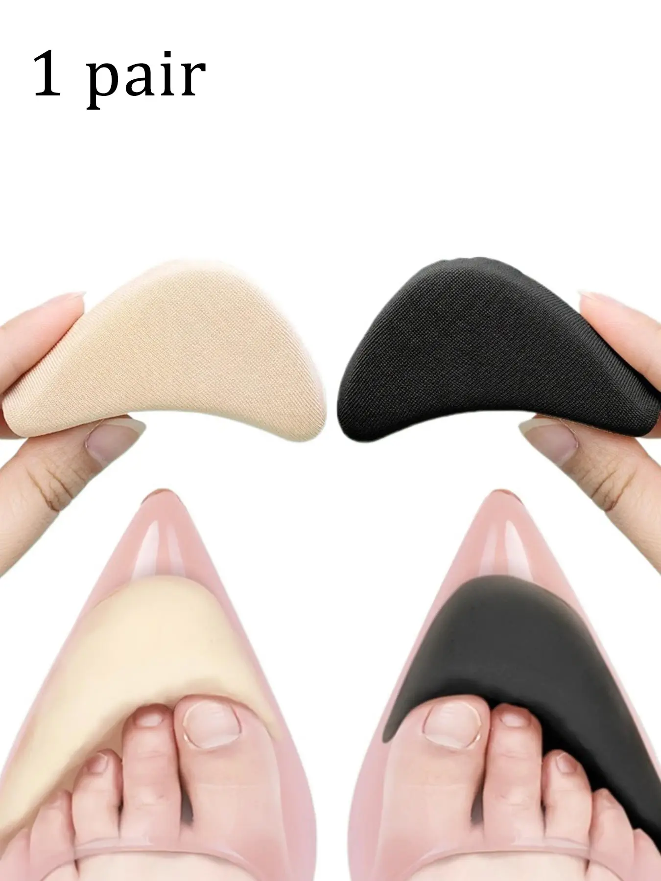 Solid Color Toe Filler, Comfortable Shoe Accessories, Sponge Half Pad for High Heels and Loafers, Suitable for Men & Women, Toe Protectors for Shoes