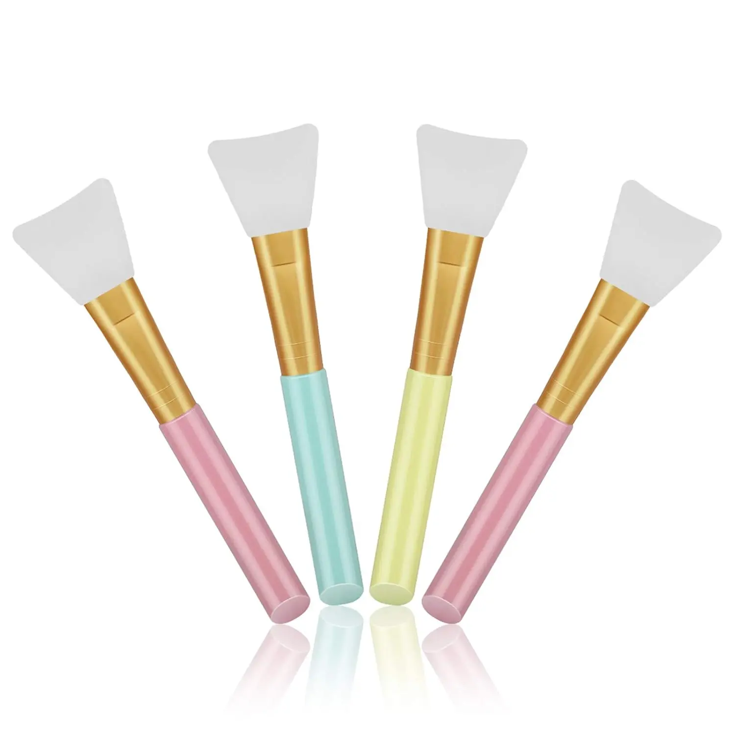 4pcs Silicone Face Mask Applicators - Beauty Products, Flexible Skincare Tools for Mud, Clay Masks, Hairless Soft Brushes for Moisturizers