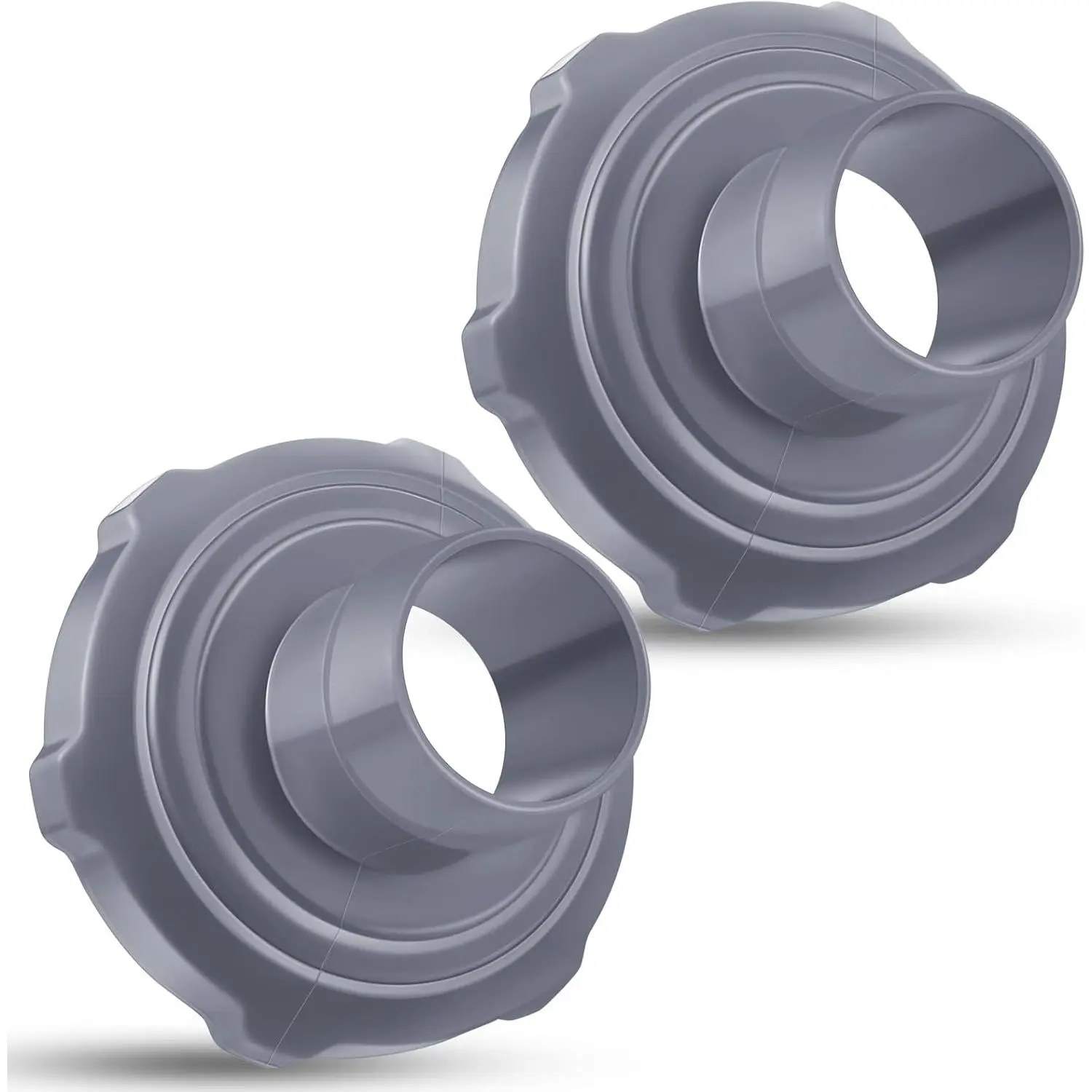2 Pcs Pool Vacuum Hose Adapter, Above Ground Pool Skimmer Vacuum Hose Connector Replacement For 1 1/2" Connection, 3 1/4" Screw, Pool System Maintenance (Gray)