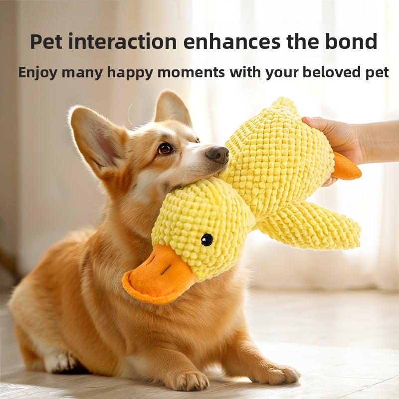 Plush Yellow Duck Dog Toy for Small & Medium Dogs, Squeaky & Durable Chew Toy for Teething, Boredom Relief & Self-Play Little Yellow Duck Dog Toy - Squeaky Plush for Small/Medium Dogs