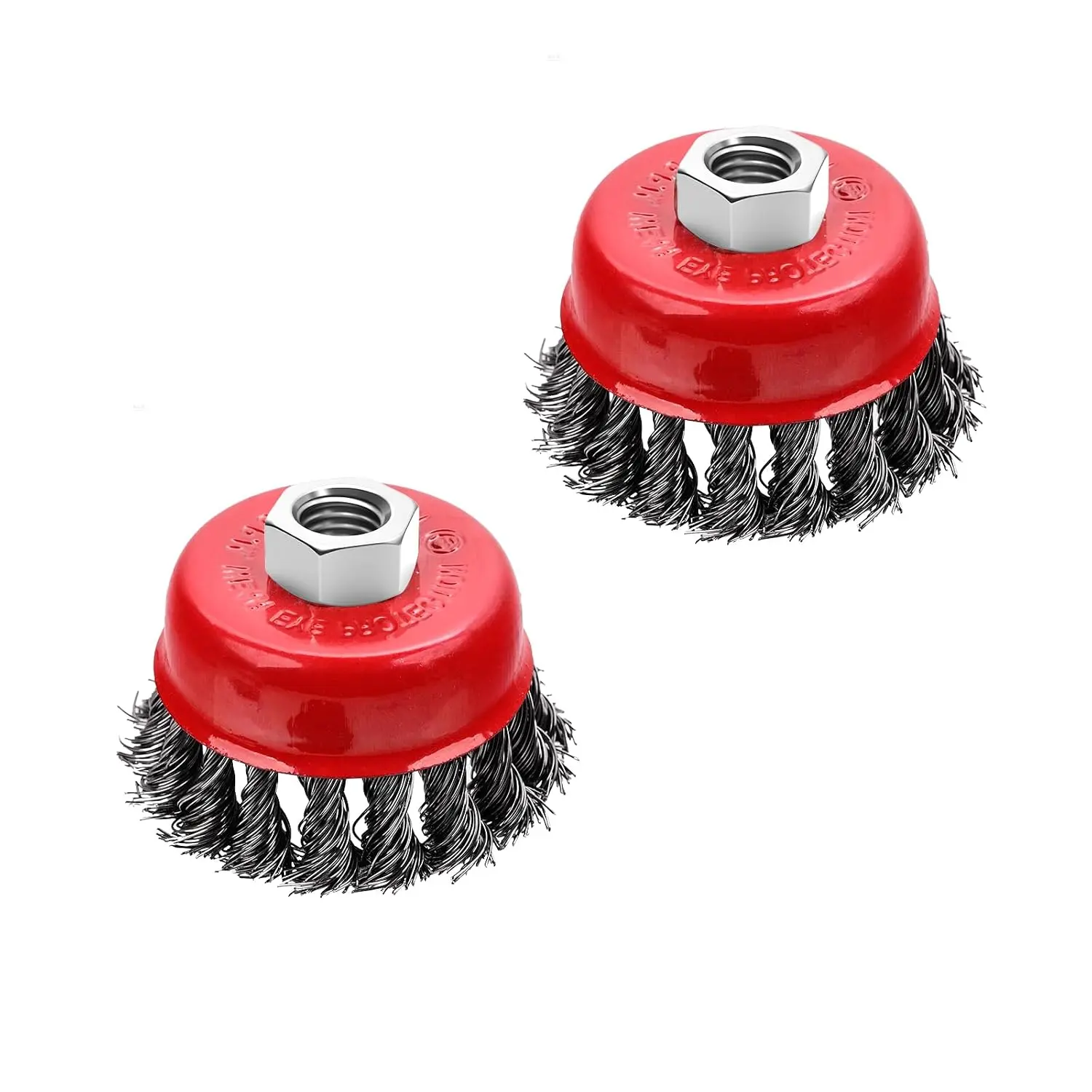 2 count 2.5 inch Wire Cup Brush for 4 1/2 Angle  | wire wheel cup brush for Grinders, 5/8" -11 Threaded, for Heavy Cleaning Rust, 0.020" Carbon Steel