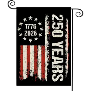 250 Years America Garden Flag, 250th Anniversary USA Patriotic Banner Double Sided with Stars and Stripes Design,1776-2026 Commemorative,